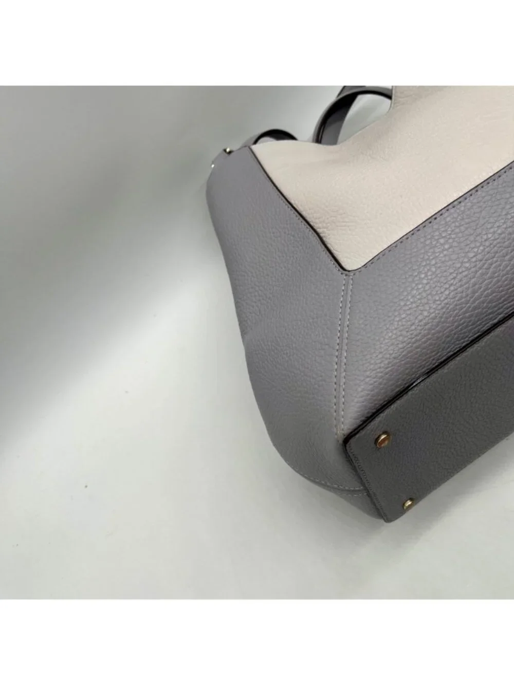 Kate Spade Gray And Cream Pebbled Leather Satchel Set